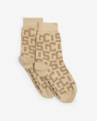 Gcds Monogram Jacquard Socks | Women Socks Beige | GCDS Spring/Summer 2023